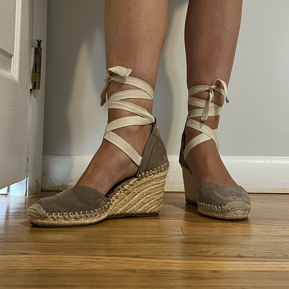 Sam Edelman Espadrille Wedge Sandal - Taupe - size 6.5